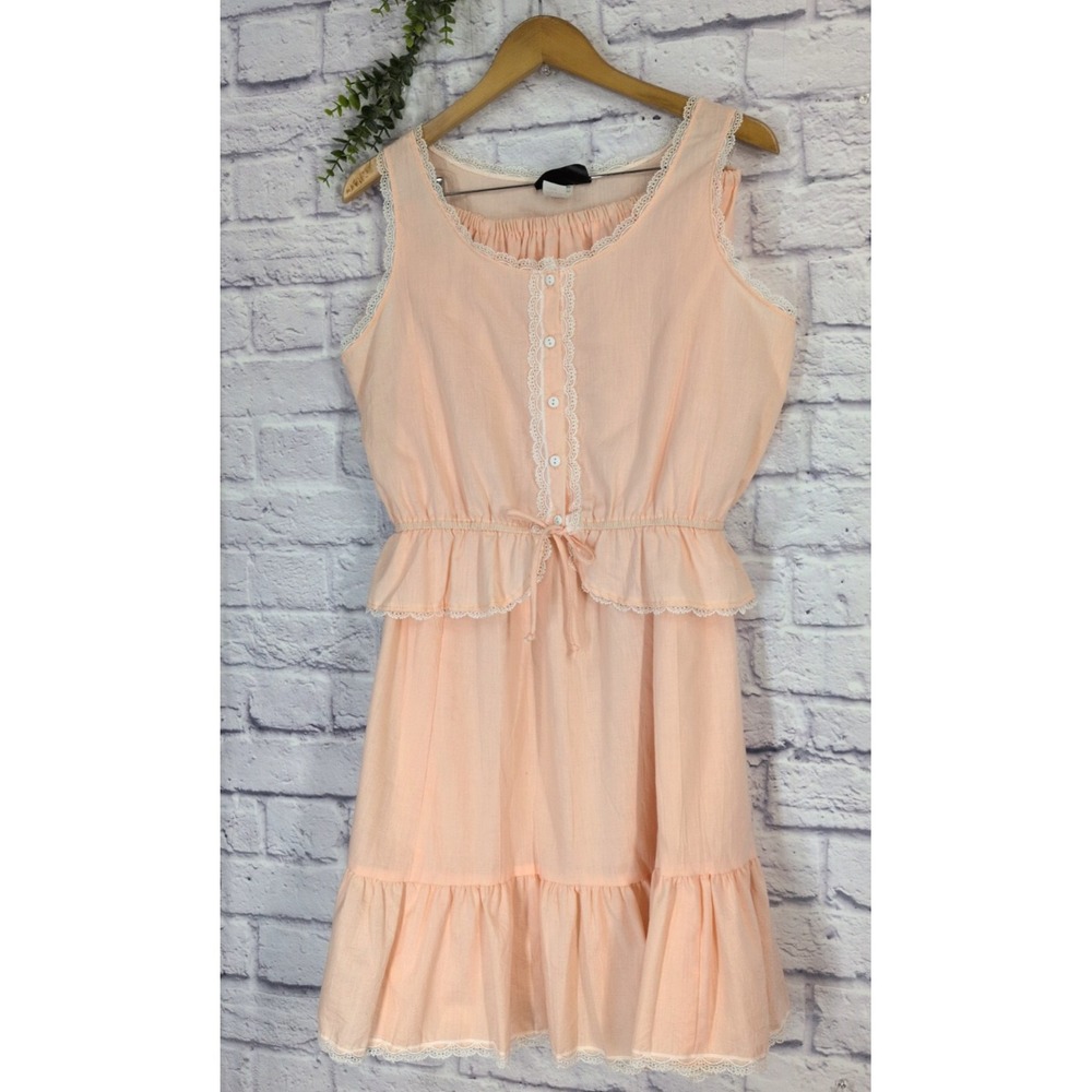 VTG NWT 2 SET!🌸Morgan City L Peach Lace Trim Skirt Made USA CottageCore Prairie